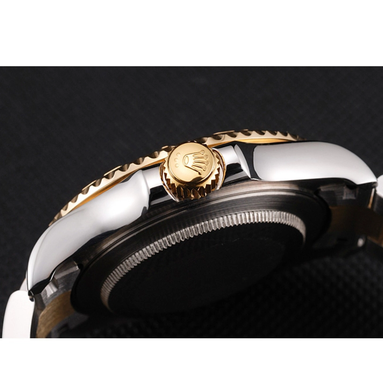 Aaa replica watch Swiss Dial Rolex Gold Yacht-Master Bracelet Champagne Stainless Case Bezel Steel Two Tone 0707